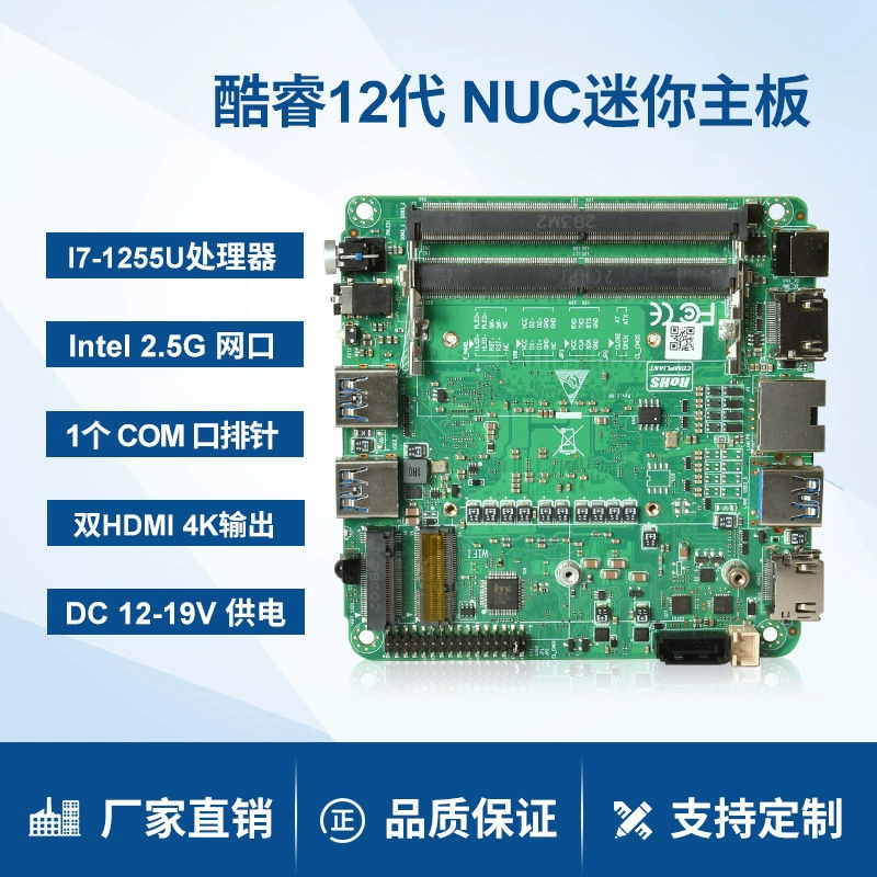 Мини‑ПК 12-го поколения с Core i7, промышленный мини‑компьютер для управления, бизнес‑офис, игры, прямые трансляции, монтаж, многосценарная материнская плата