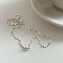 s925纯银豆豆项链小众设计不规则圆珠项链简约时尚锁骨链N1149G