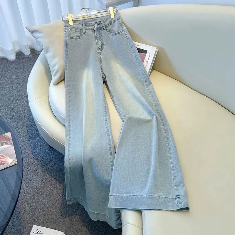 Лёгкие весенние джинсы, летние брюки, динамик, свободный крой, новая коллекция, для грушевидного типа фигуры
