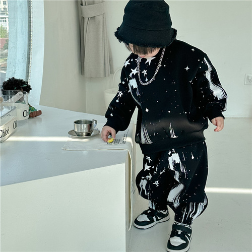 Boys sweatshirt autumn suit  new children's autumn handsome trendy boys long-sleeved tops baby children's clothing