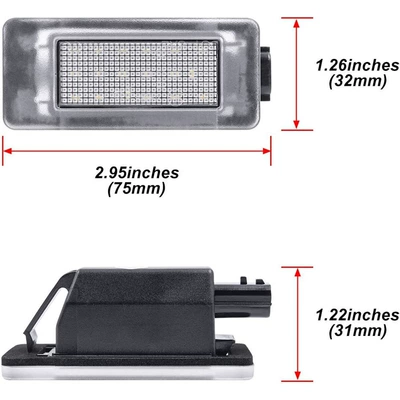 2Pcs18 Lights Black Led License License plate lamp