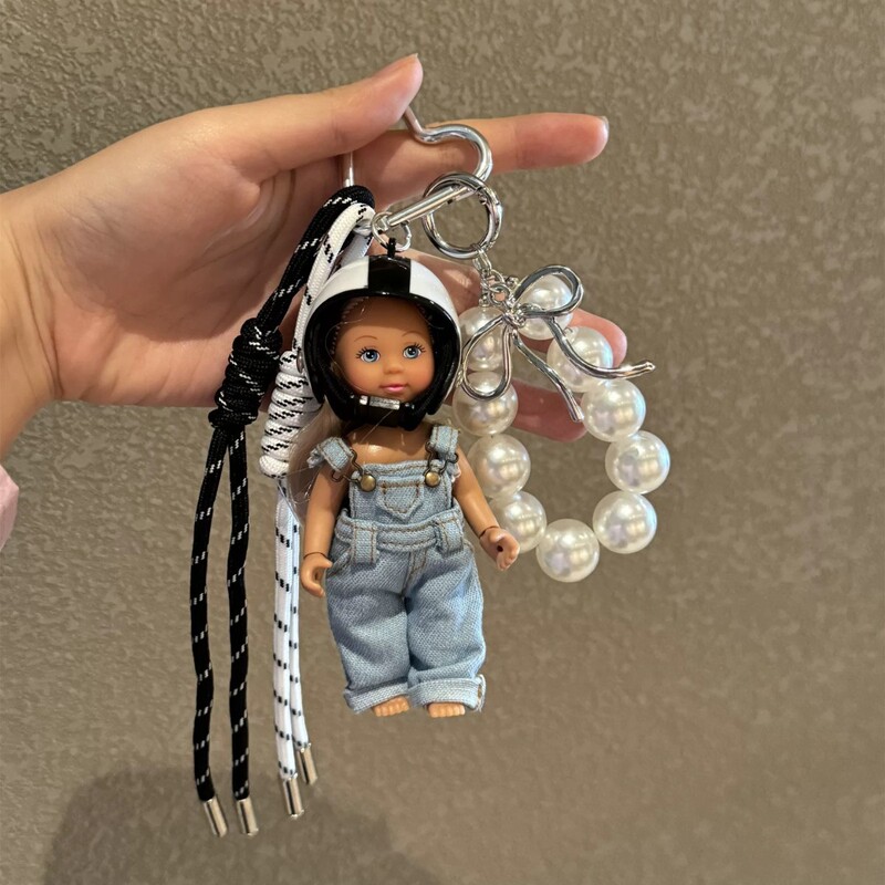 Cute Childhood Barbie Doll Keychain Bag Pendant Accessories Sweet Cute Car Keychain Girlfriend Gift