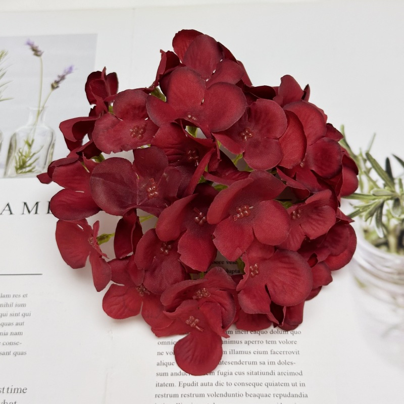 Simulación de 45 piezas de hortenida 15CM flores decorativas para el hogar arreglos de flores decorativos de boda tela de seda transfronteriza adornos falsos flores al por mayor