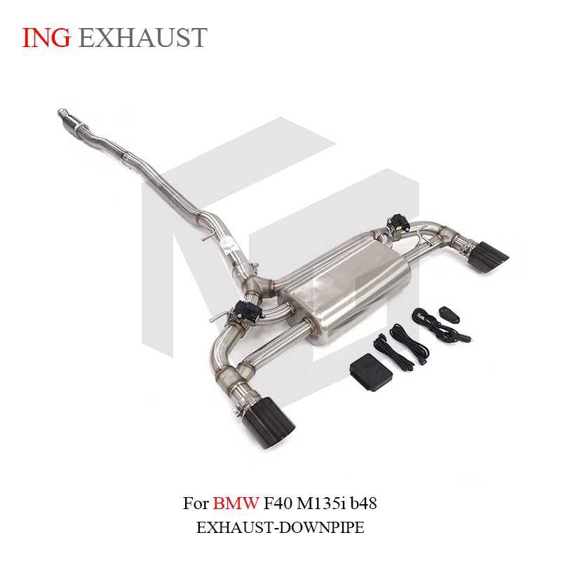 Suitable for BMW F40 M135i B48 catback exhaust system silencer made of stainless steel, with valve