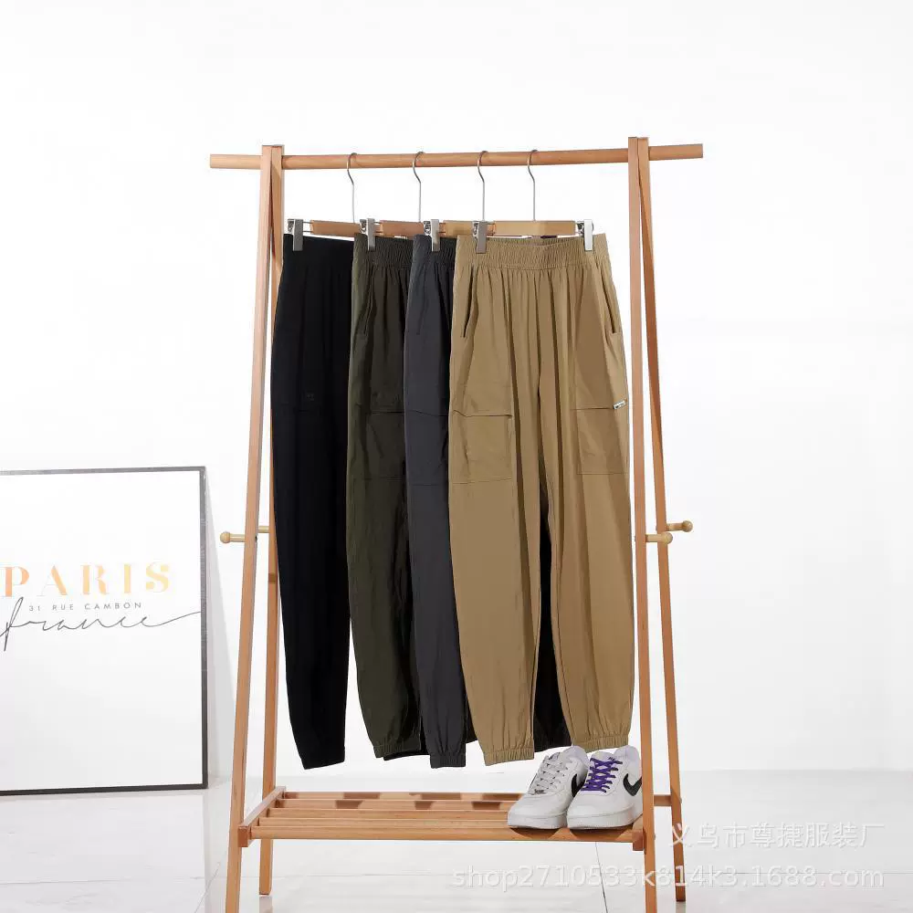 Американские карго-штаны весна-осень 2024, новые спортивные штаны, миниатюрные, повседневные, с эластичным поясом, длинные, с логотипом.