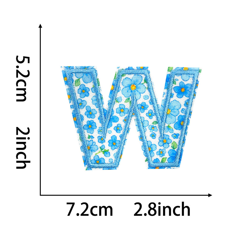 26 件花朵字母贴布贴纸 A-Z 字母贴花 -自黏胶刺绣贴花|undefined