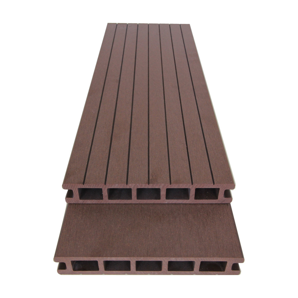 Fábrica de piso de plástico de madera al aire libre agujero cuadrado plástico piso de madera jardín decoración 160*25 placa anticorrosión ecológica madera