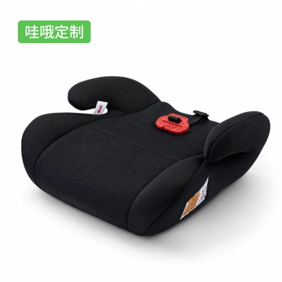 Children's car seat booster cushion for ages 6-12, portable, no-installation required, universal fit safety cushion (Car child safety seat) - 413617-black