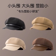 毛の皮の八角の帽子の女性の新型の美ラードの復古風の大きい頭は顔の韓版の百合の画家の帽子を現します。