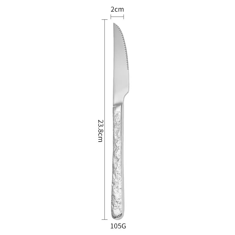 メーカー卸売り304ステンレスナイフフォークスプーンホテル家庭用食器ヨーロッパ式石紋ステーキナイフフォーク洋食食器|undefined