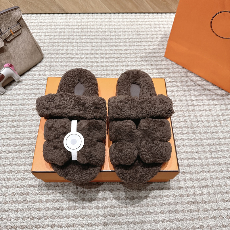 千元级别~二舅拖羊毛魔术贴舅拖鞋女25秋冬季新款真皮毛毛拖鞋|undefined