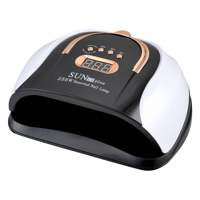 Lámpara de uñas de alta potencia de 256W con mango para principiantes, lámpara de curado de gel para esmalte de uñas, lámpara de fototerapia de secado rápido con colores deslumbrantes para uso transfronterizo.