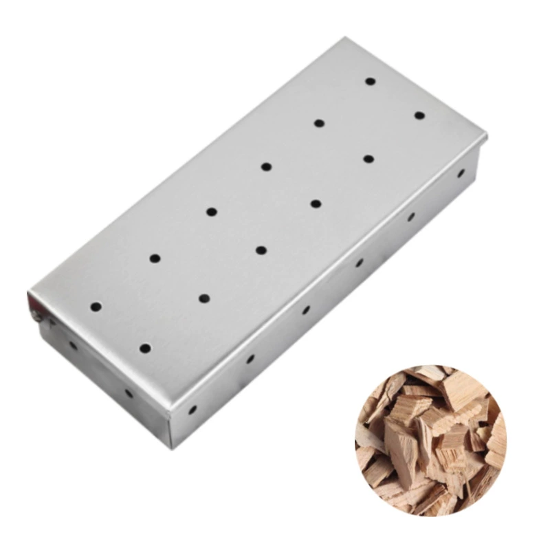 В наличии из нержавеющей стали барбекю коптильня Фрукты Деревянный ящик коробка для бекона Поддержка барбекю Spice коробка для сигарет коробка для коптильни