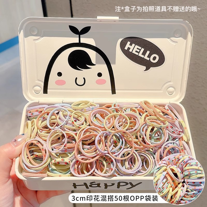 Caricatura encantadora anillo de pelo pulgar no daña el cabello de los niños correa de correa pequeña cuerda de cabello para niñas cuerda de cabello