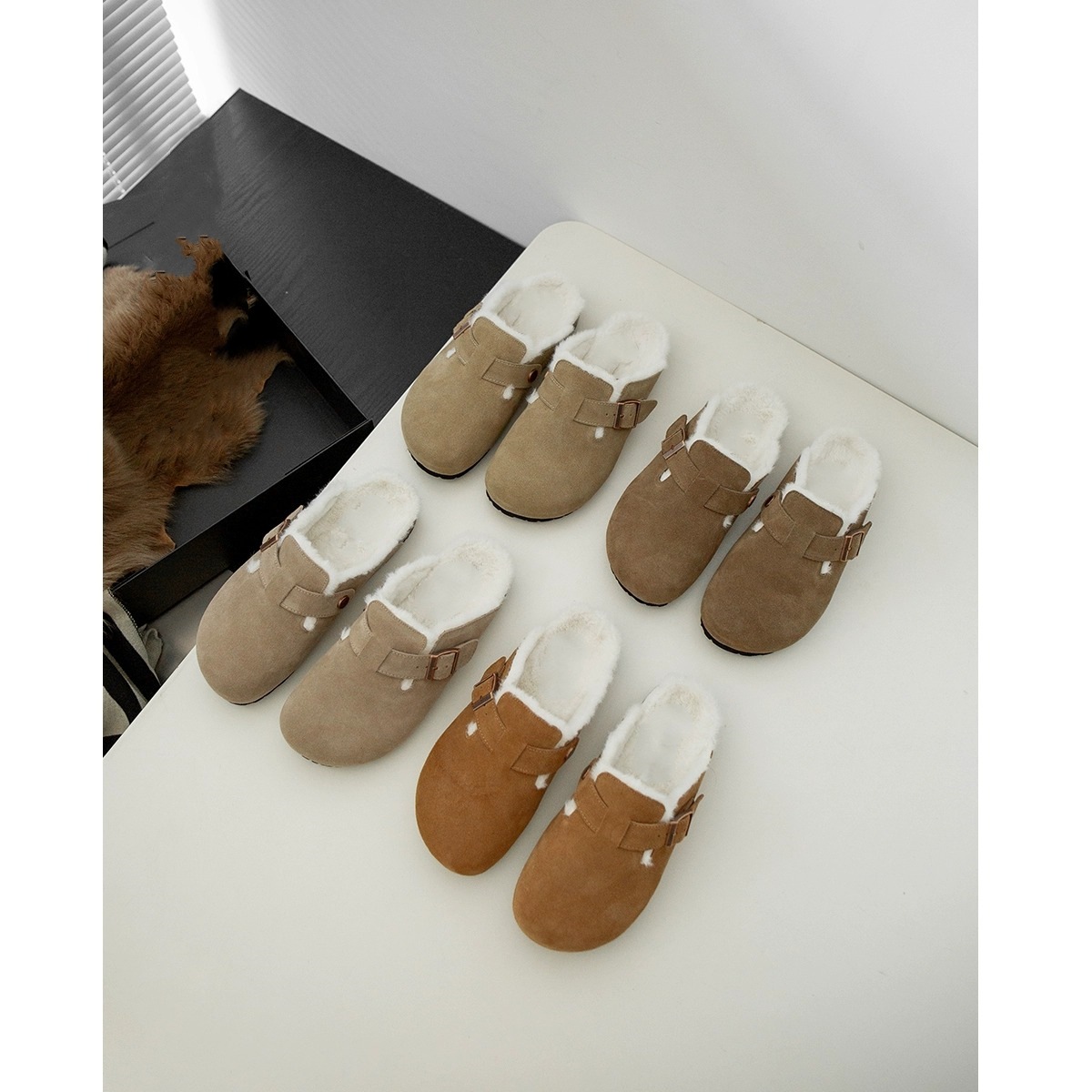 Lady Plush Closed-Toe Open-Toe Autumn Bedroom Comfortable Breathable Slippers Indoor Shoes_voghion.com