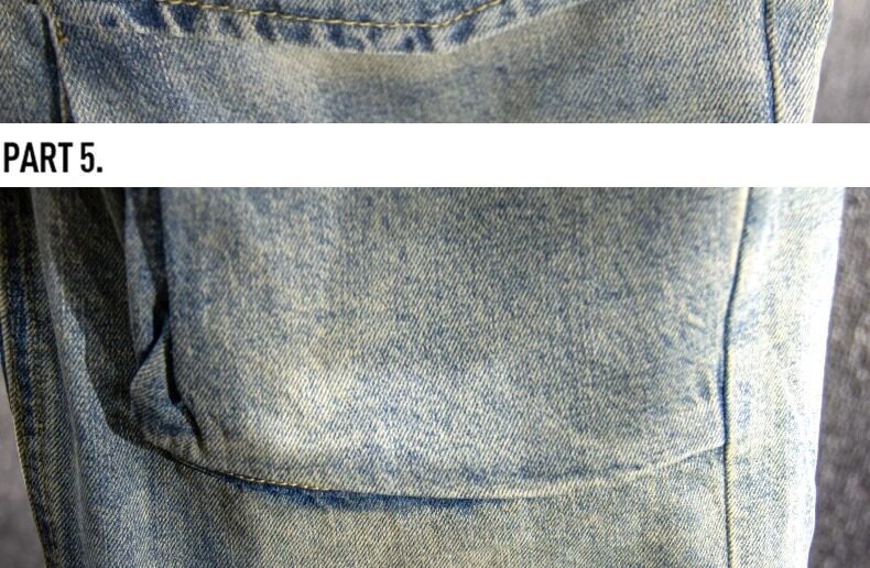 Men's Trendy Multi Pocket Cargo Denim Shorts Summer Style Loose Wide Leg Casual Cropped Pants_mkmklike.com