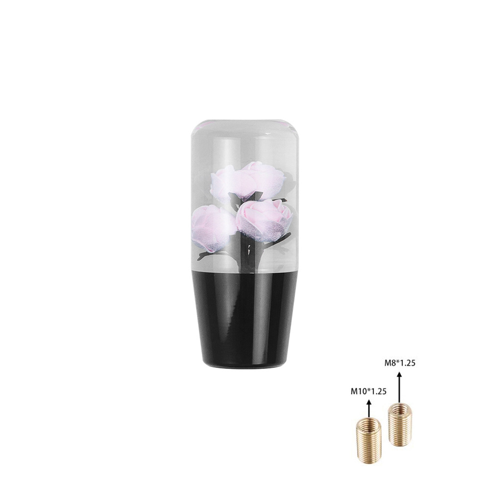 Car modification universal acrylic personality crystal rose gear head shift manual gear shift lever head
