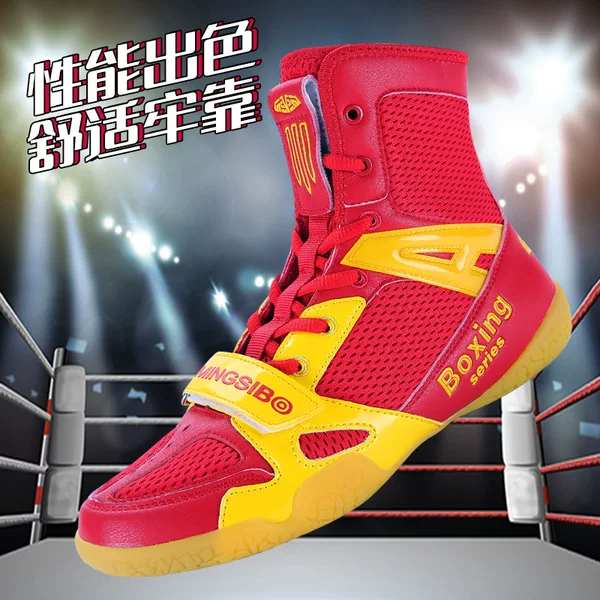 High-Top Boxing Shoes for Adults and Children, Sanda Shoes, Fighting Training Shoes, Indoor Squat Wrestling Shoes, Wrestling Boots, Fighting Shoes