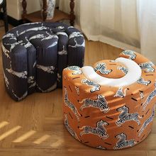 网红矮凳奶油风换鞋凳中古家用客厅卧室儿童凳沙发凳脚踏坐墩圆凳