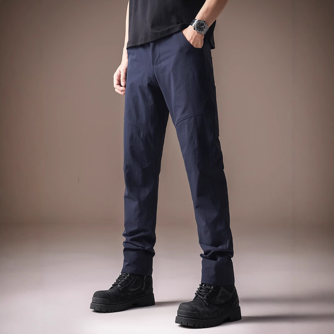 High-End Functional Outdoor Hiking Pants for Men, Summer Thin Windproof and Waterproof Elastic Workwear Casual Pants for Men