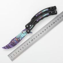 跨境精品csgo蝴蝶折叠耍酷训练周边玩具新手甩手解压器未开刃
