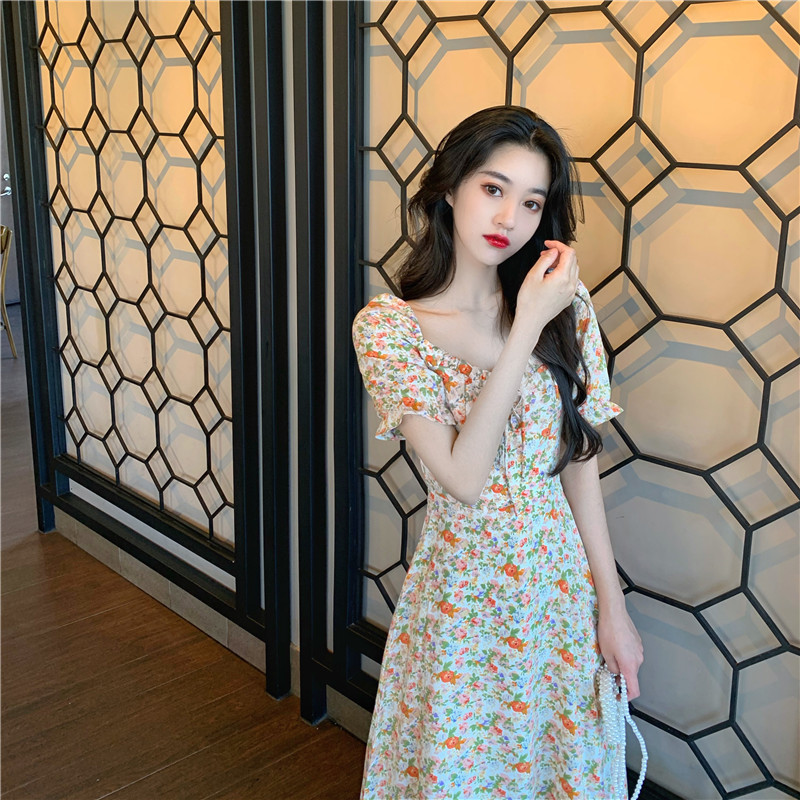 long waist thin floral dress Nihaostyles wholesale clothing vendor NSFYF76630