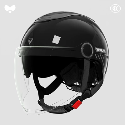 Scooter with Sunroof, 3C Certified, Suitable: Motosiklet kaskı (dəbilqə) - 3c-xinghui-black-hd-sunscreen-long-double-mirror-category-a-one-size-fits-all