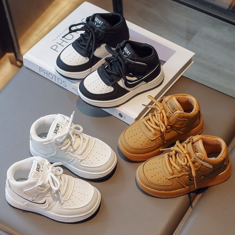 Сезон 2025 новая детская спортивная обувь для мальчиков повседневная обувь для девочек детская обувь внешняя торговля маленькая белая обувь