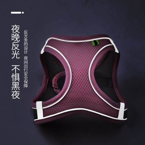 Amazon best selling style pet harness breathable reflective pet leash vest style harness wholesale