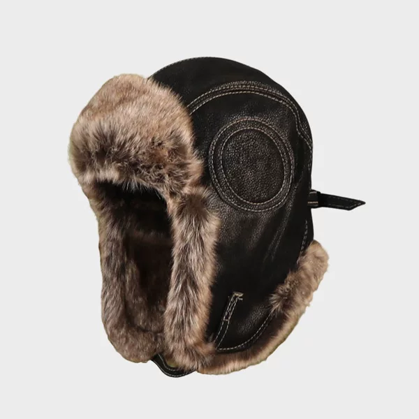 Northeast Hat for Men, Autumn and Winter Ear Protection, Warm Lei Feng Hat, Faux Leather Outdoor Windproof Cycling Hat, Women's Hat for Cold Protection