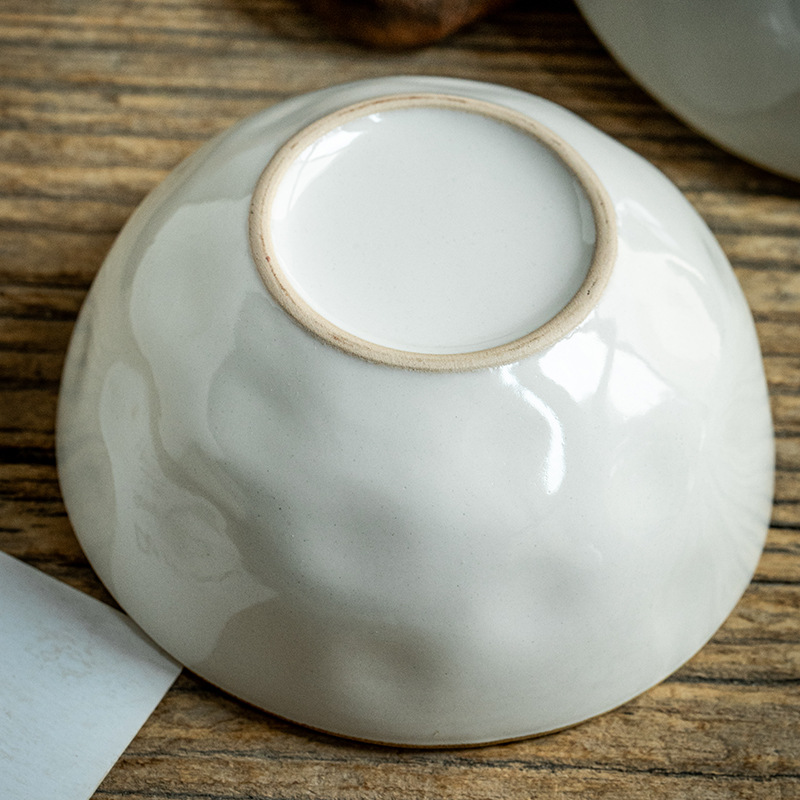 Dos paquetes de 4.5 pulgadas de agua tazón de arroz de cerámica conjunto de tazón de arroz japonés retro engrosado tazón pequeño tazón de gachas