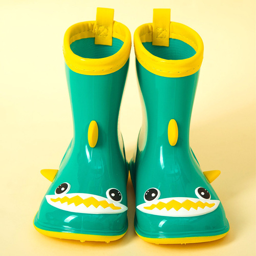 3D Cartoon Shark Children's Rain Boots Girls Baby Non-Slip Rain Boots Children's Toddlers Cute Water Shoes Children's Rubber Shoes