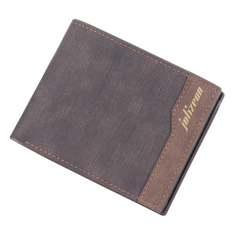 Cartera de los hombres cartera corta esmerilada titular de la tarjeta de gran capacidad horizontal de los hombres cartera de los hombres engrosada negocio tríptico