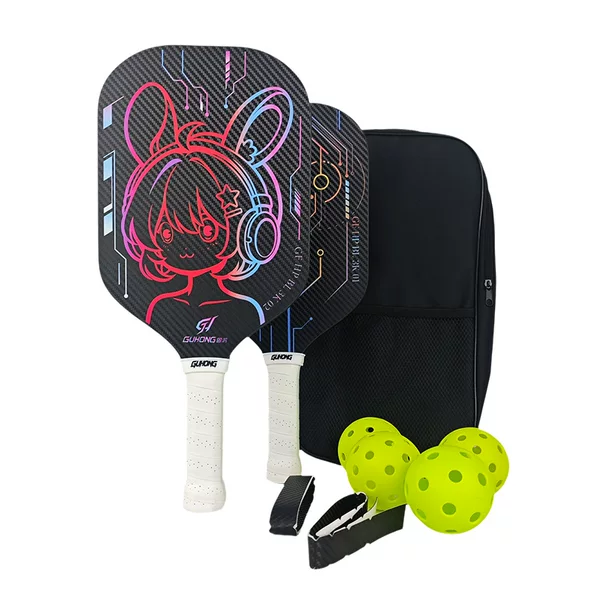 Factory Direct Sales Professional Competition Pickleball Racket 16mm Extended Heat-Pressed Carbon Fiber Integrated Racket Back-To-School Season Set