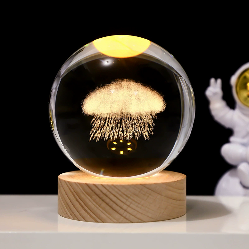 Звездное небо, астронавт, белый кристалл, настольная ночная лампа, 3D