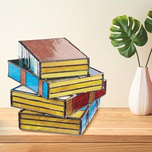 StainedGlassStackedBooksLamp�����B������֬��ˇƷ̨������