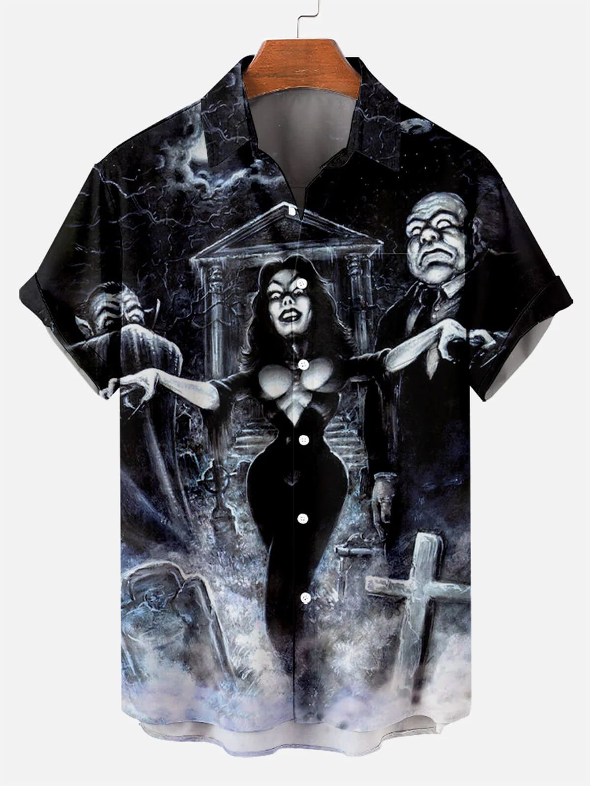 2024 hombres europeos y americanos transfronterizos venta caliente nueva camisa de manga corta de gran tamaño 3D impresión digital moda casual para hombres