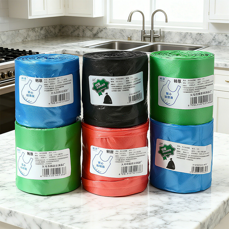 Extra-Large Roll Household Thickened Garbage Bags, Plastic Bags for Home Use, Disposable Flat-Mouth Garbage Bags for Kitchen, Dormitory, and Hotel Extra-Large Roll Household Thickened Garbage Bags, Plastic Bags for Home Use, Disposable Flat-Mouth Garbage Bags for Kitchen, Dormitory, and Hotel