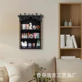 跨境木质墙壁装饰置物架可挂墙水晶珠宝收纳架化妆品香水整理架