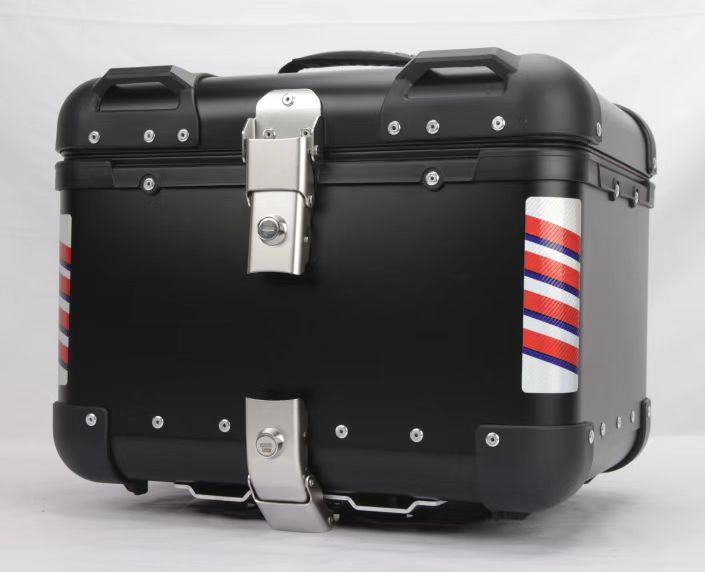 36L de aleación de aluminio de motocicleta caja trasera desmontable plana caja trasera redonda motor eléctrico duradero alta durabilidad