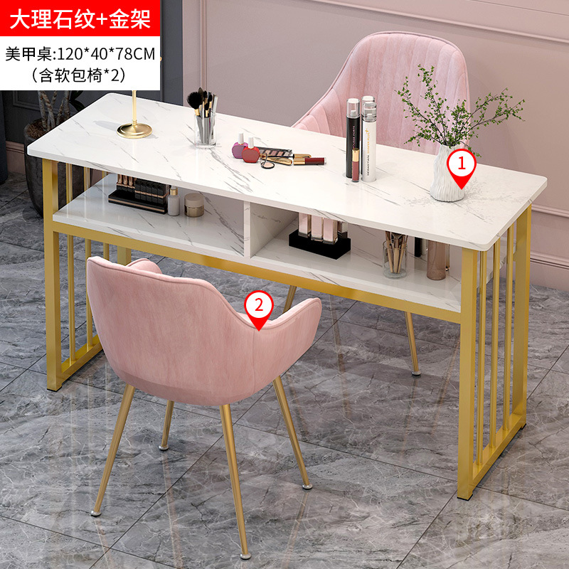 Neta de la moda rojo mesa de uñas y silla traje simple oferta especial Mesa de salón de uñas económico japonés individual mesa de uñas Doble