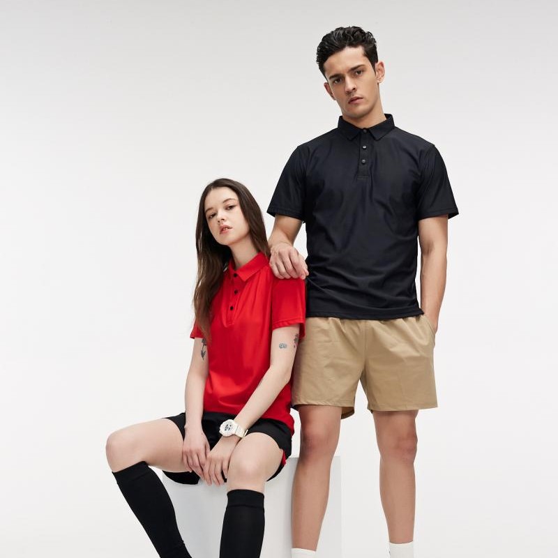 Verano de 2025 nuevo deporte ocio polo de manga corta para mujeres y hombres collar clásico versátil seco rápido transpirable se puede imprimir