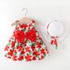 Summer sleevless dress girl's for princess with bow, 1234 years, flowered