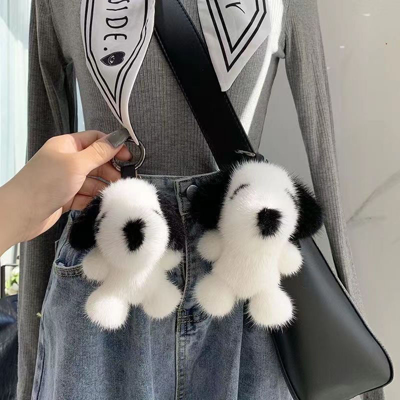 Imitación de visón de peluche es colgante bolsos colgantes llavero pequeño regalo en línea famoso lindo perro de peluche divertido lindo