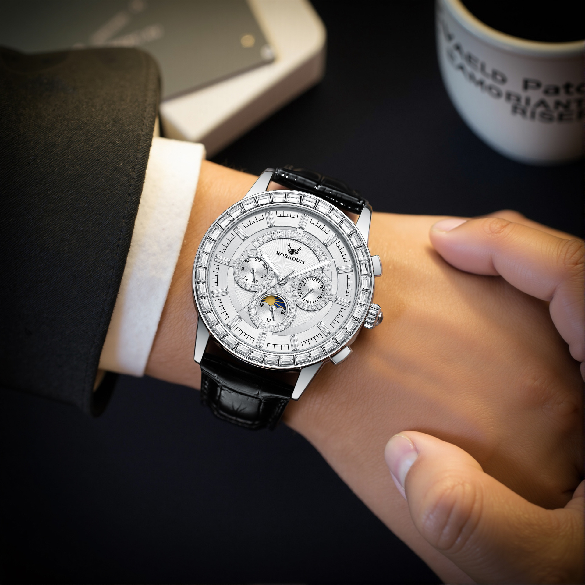 Raulton Roerdum Extraordinary Master Full Diamond Series Multi-Functional Fashionable Men's Fully Automatic Mechanical Watch