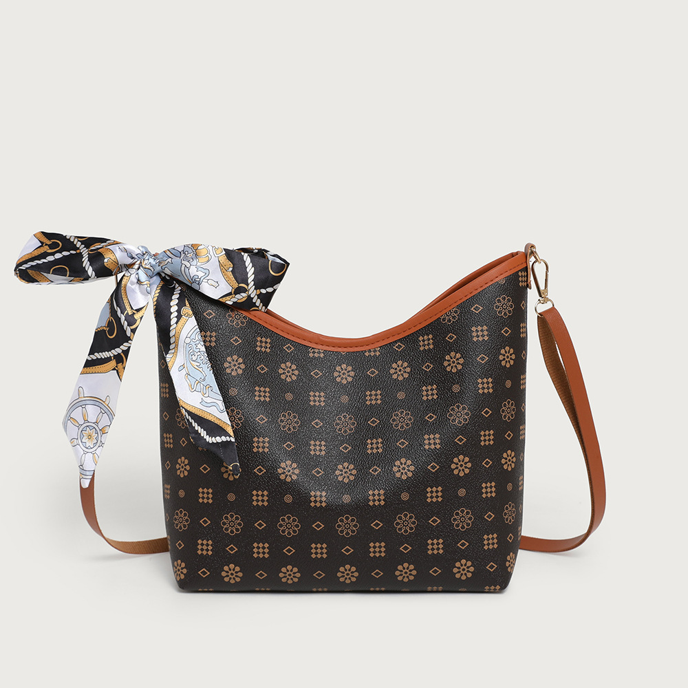 Bolso de moda transfronterizo de gran capacidad 2025, nuevo retro retro flor de un hombro mochila, bolso de mano de alta calidad