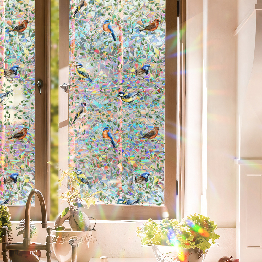 140g Weight Glass paster Home Textiles & Decor Type PVC Material Leaf Pattern Casual, Pastoral Style Casual Pastoral Leaf PVC Glass Paster Wall Art 157