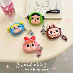 奇妙なアニメはアップルのAirPodspro bluetoothワイヤレスイヤホン1/2/2世代かわいいシリコンソフト女性を適用している