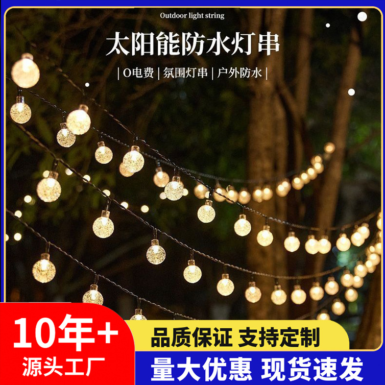 Round LED bulb solar-powered
