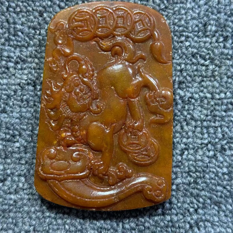 大量批发老岫玉古玩玉器捡漏做旧兽面镂空八卦古玉老玉挂件|undefined
